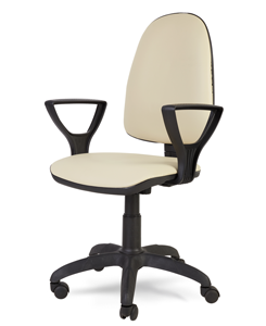Кресло белое кожзам офисное