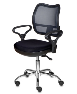 Кресло офисное СН799, TW11, хром, черное