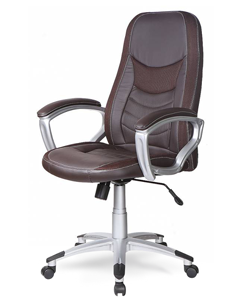 Кресло офисное T-9910/BROWN, иск. кожа, коричневый
